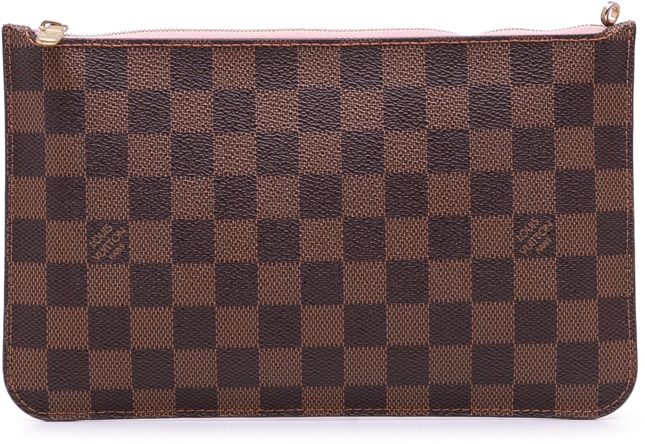 Louis Vuitton Damier Ebene Neverfull MM Pouch Bruin