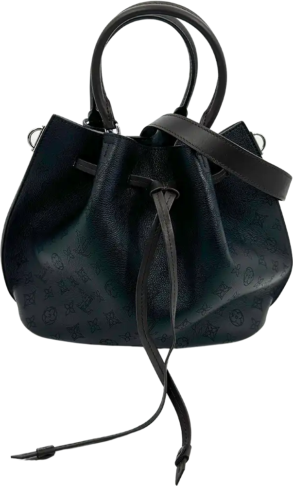 Louis Vuitton Louis Vuitton Girolata Mahina leather black M54402 full set / very good Zwart