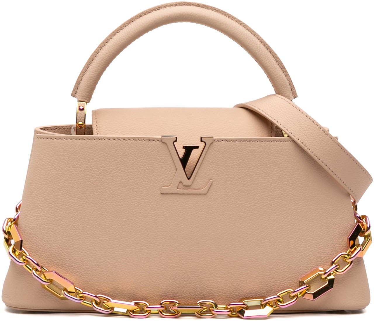 Louis Vuitton Grained Calfskin Capucines East West MM Bruin