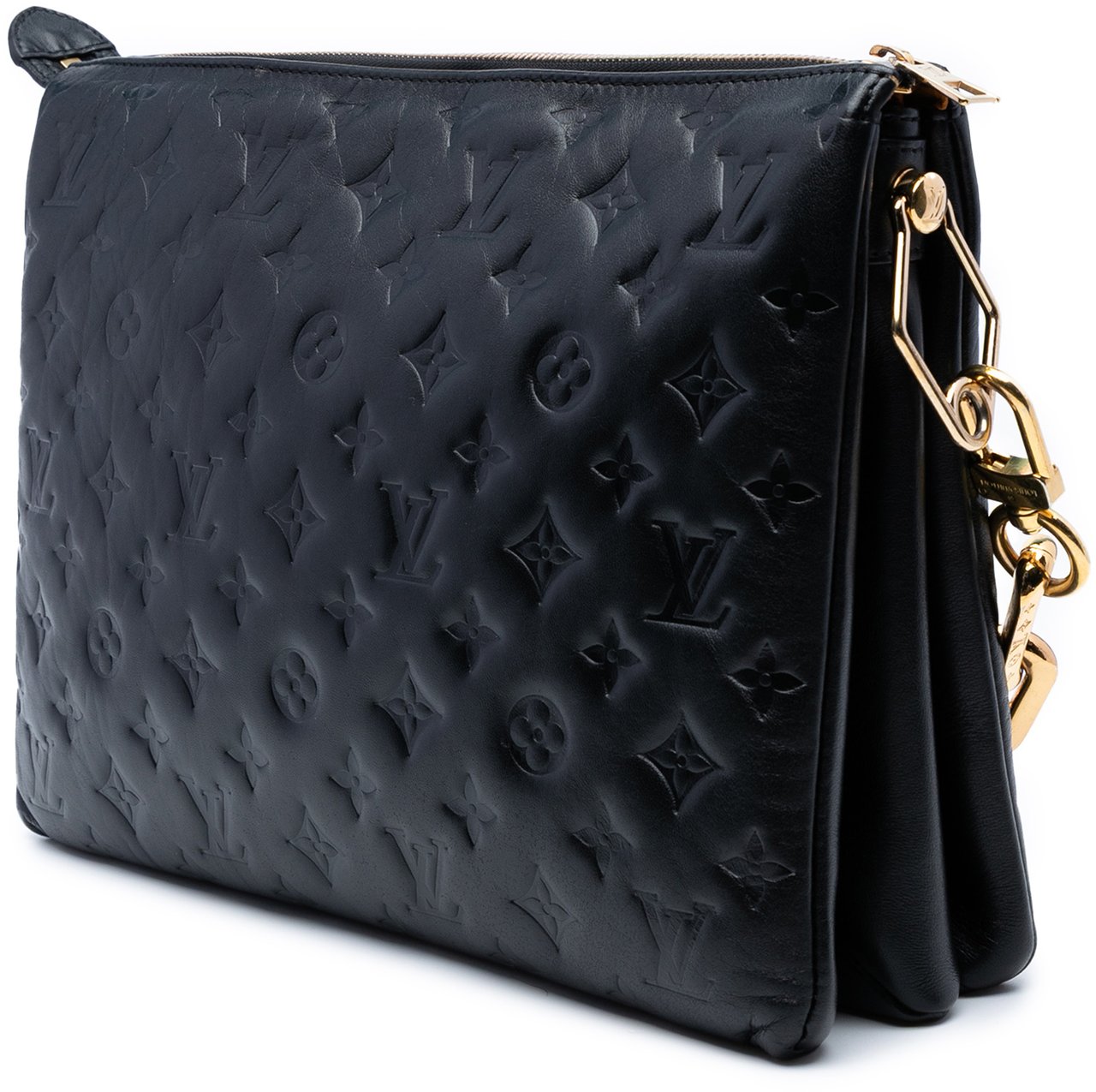 Louis Vuitton Monogram Embossed Puffy Lambskin Coussin MM Zwart