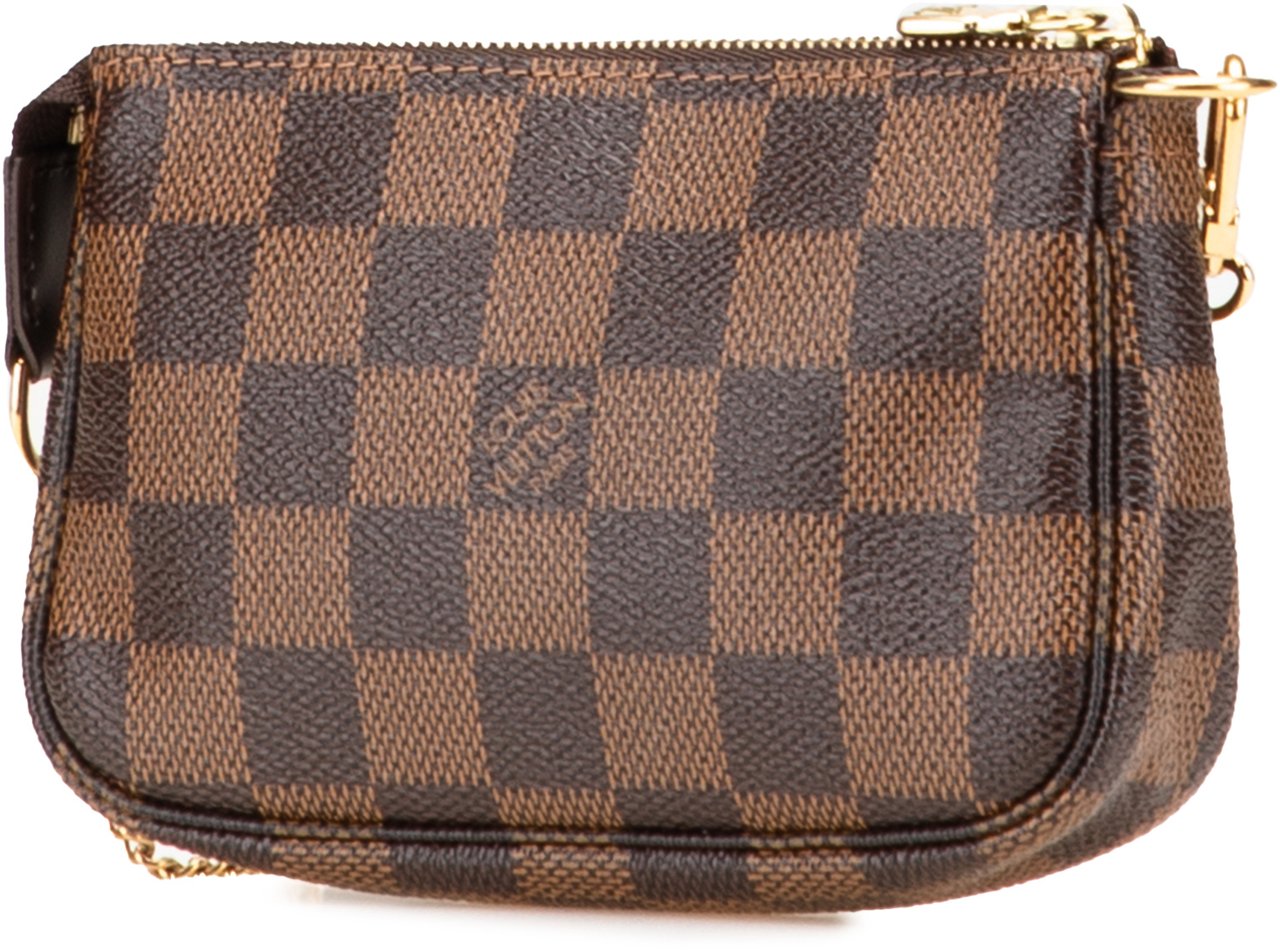 Louis Vuitton Damier Ebene Trunks and Bags Mini Pochette Accessoires Bruin