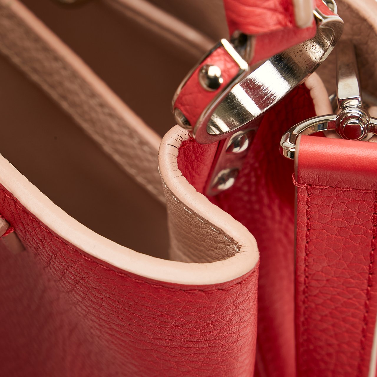 Louis Vuitton Taurillon Capucines BB Rood