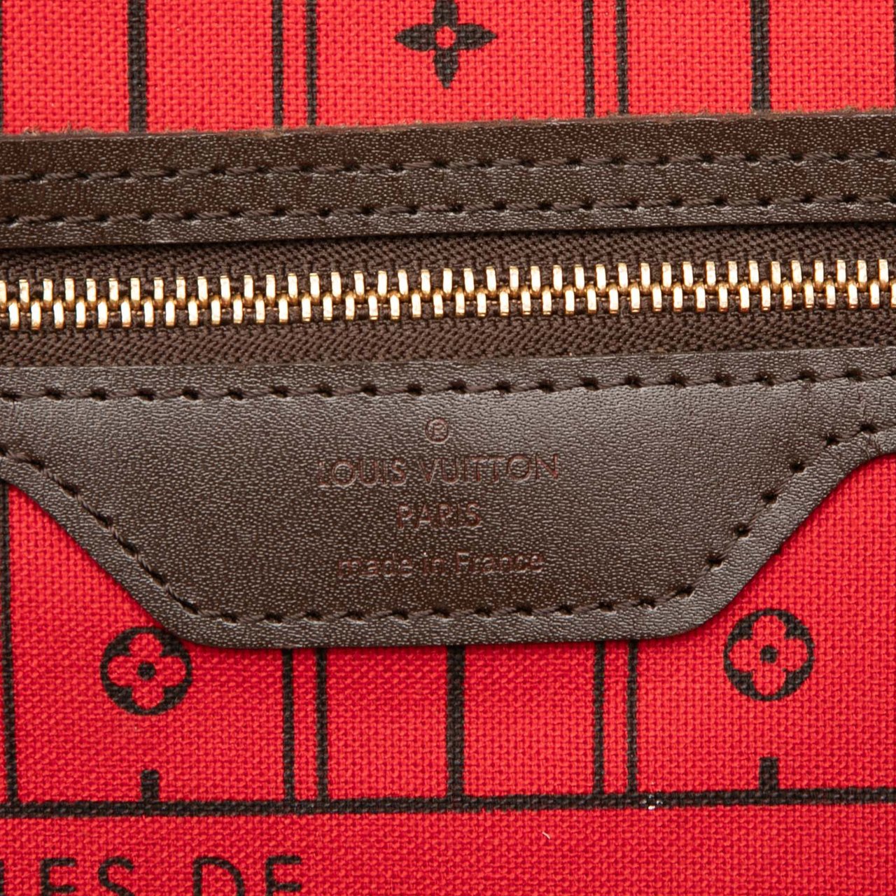 Louis Vuitton Damier Ebene Neverfull MM Bruin