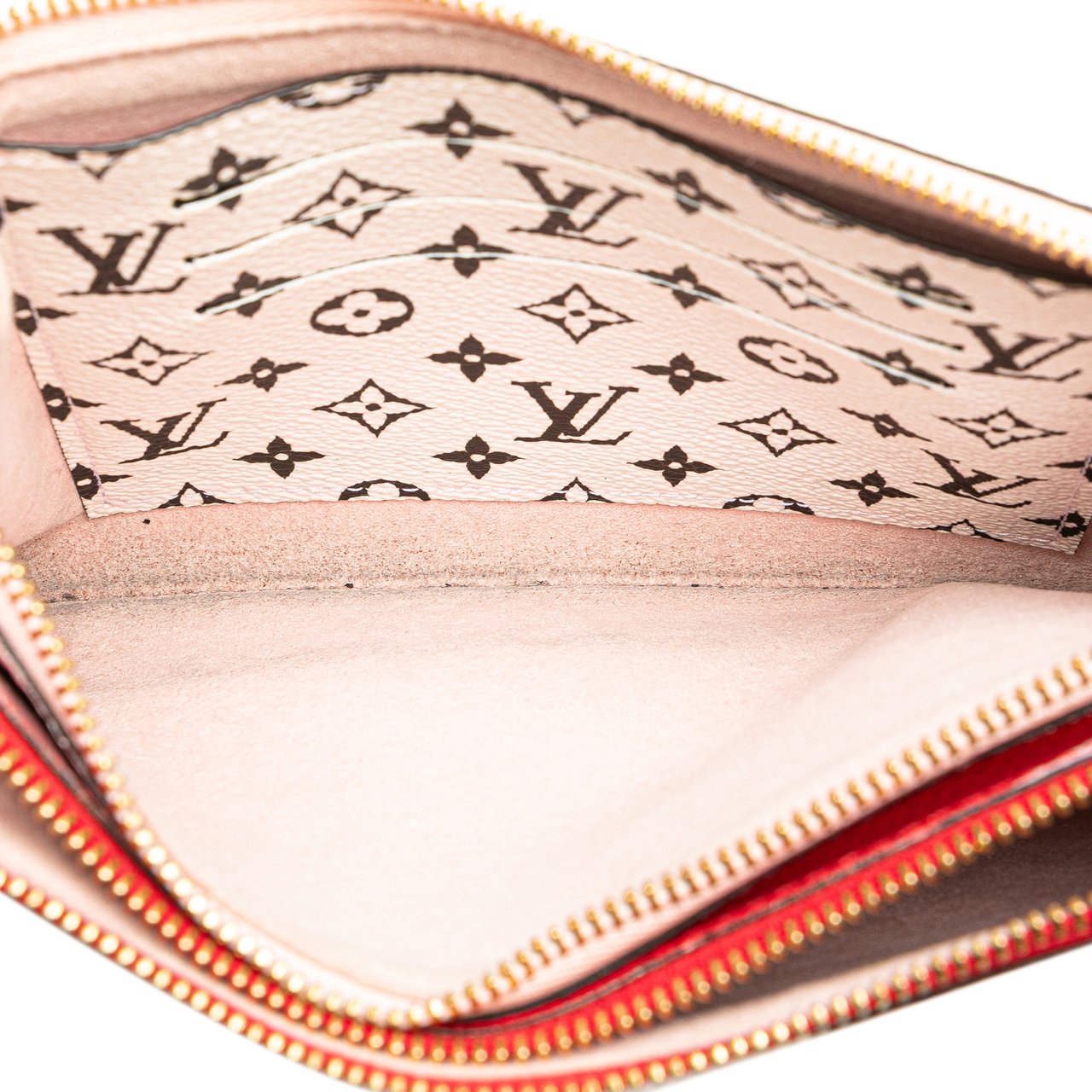 Louis Vuitton Limited Edition Monogram Giant Double Zip Pochette Rood