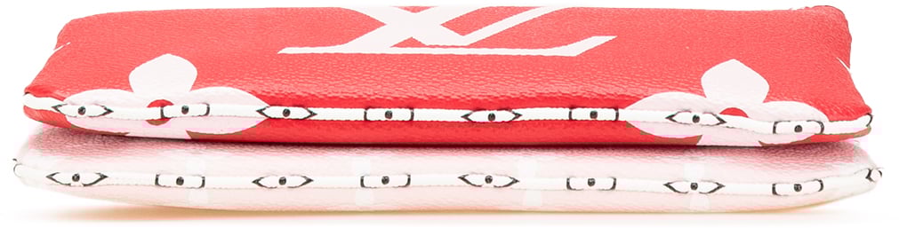 Louis Vuitton Limited Edition Monogram Giant Double Zip Pochette Rood