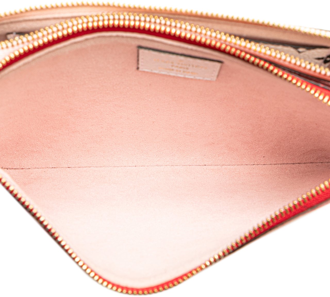 Louis Vuitton Limited Edition Monogram Giant Double Zip Pochette Rood