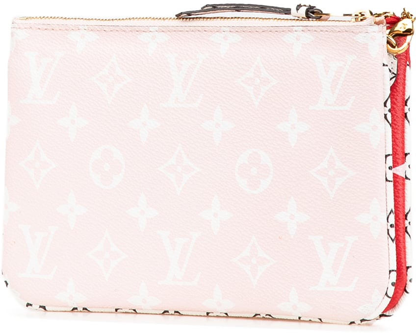 Louis Vuitton Limited Edition Monogram Giant Double Zip Pochette Rood