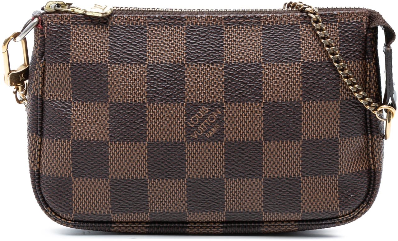 Louis Vuitton Damier Ebene Mini Pochette Accessoires Bruin