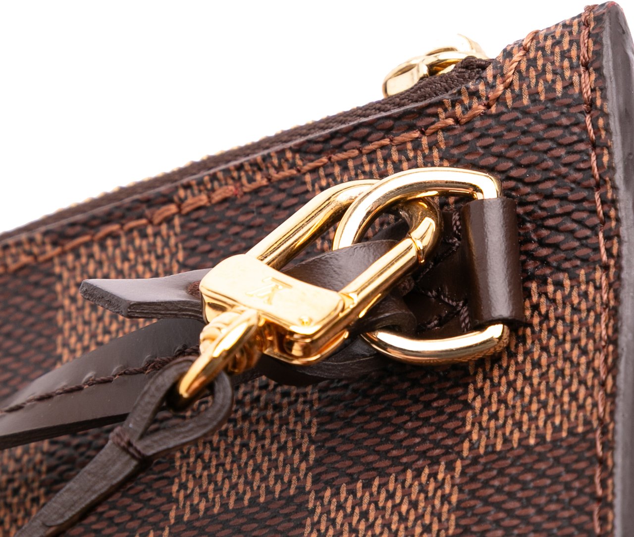 Louis Vuitton Damier Ebene Neverfull Pochette Bruin