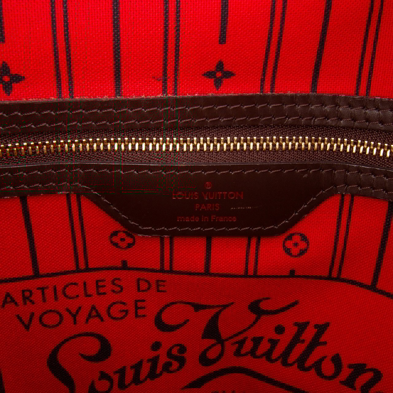 Louis Vuitton Damier Ebene Neverfull MM Bruin