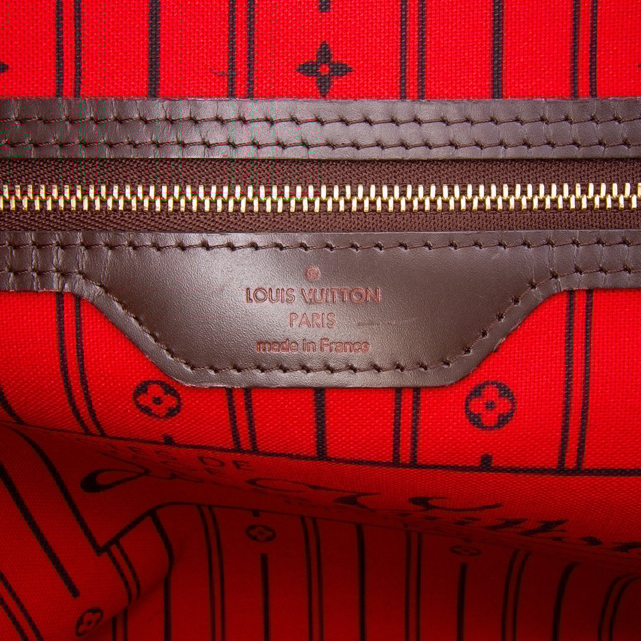 Louis Vuitton Damier Ebene Neverfull MM Bruin