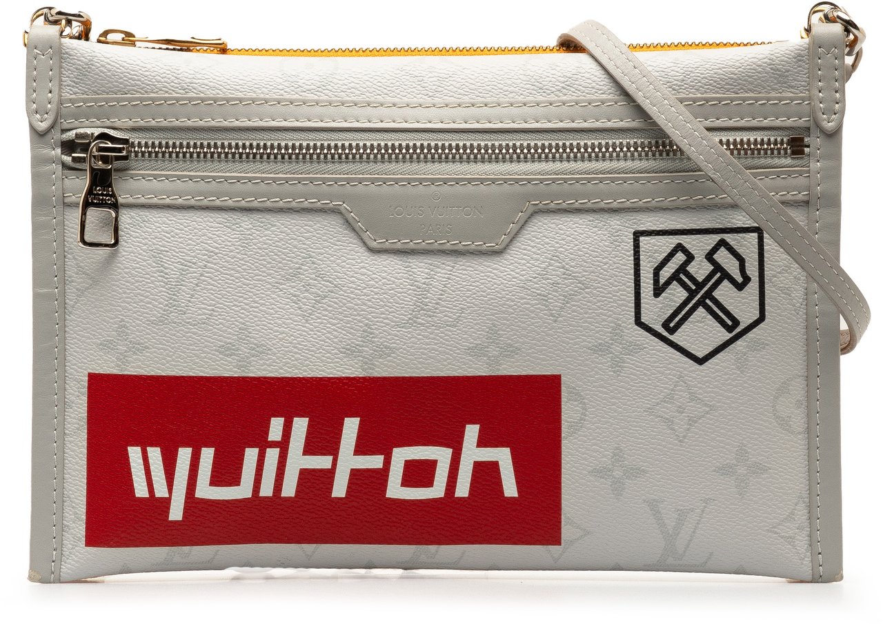 Louis Vuitton Monogram Antartica Double Flat Messenger Grijs