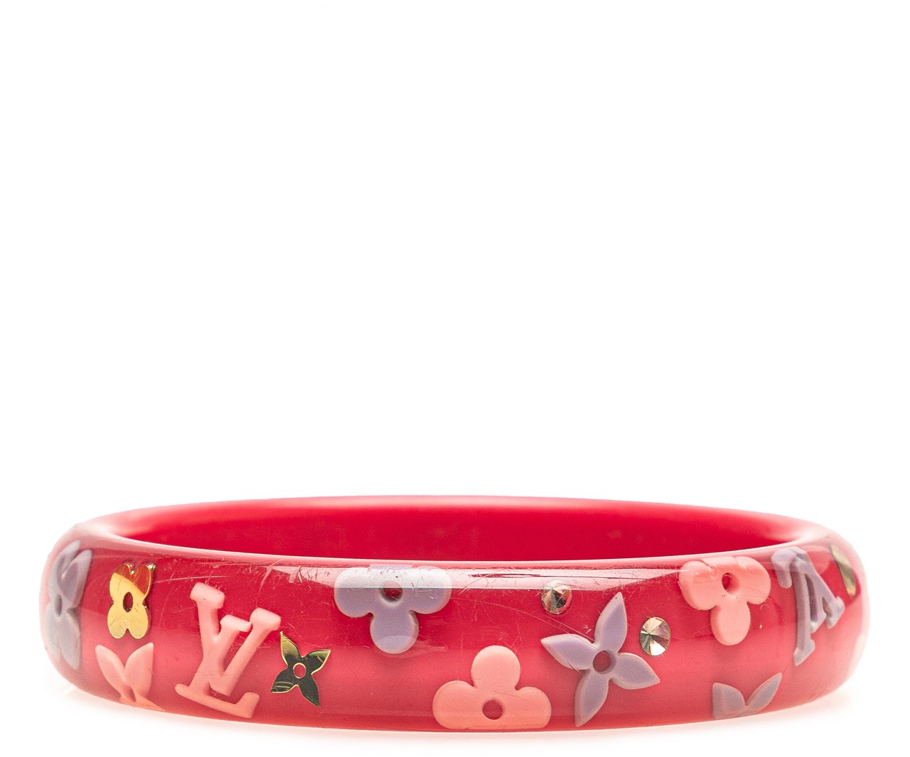 Louis Vuitton Resin and Crystal Inclusion Bracelet GM Roze