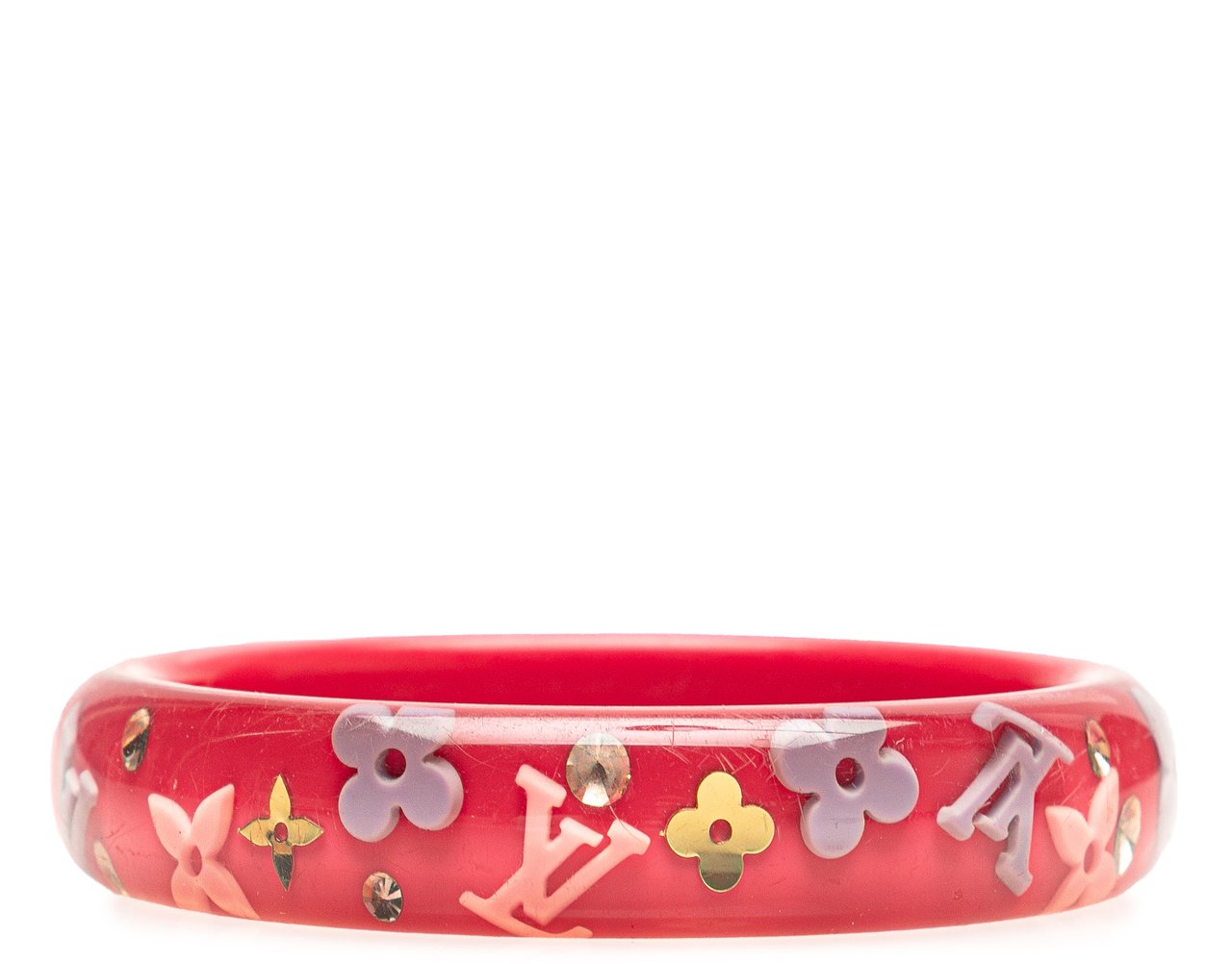 Louis Vuitton Resin and Crystal Inclusion Bracelet GM Roze