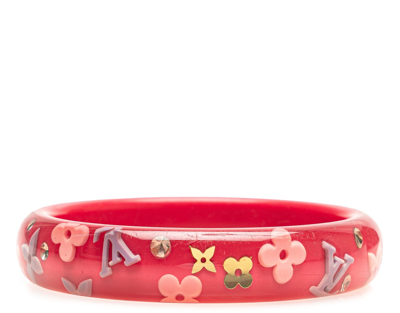 Louis Vuitton Resin and Crystal Inclusion Bracelet GM Roze