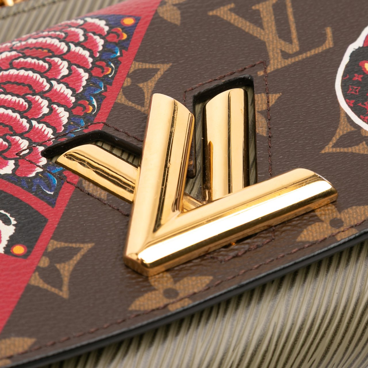Louis Vuitton Kansai Yamamoto Monogram and Epi Kabuki Twist Wallet on Chain Bruin