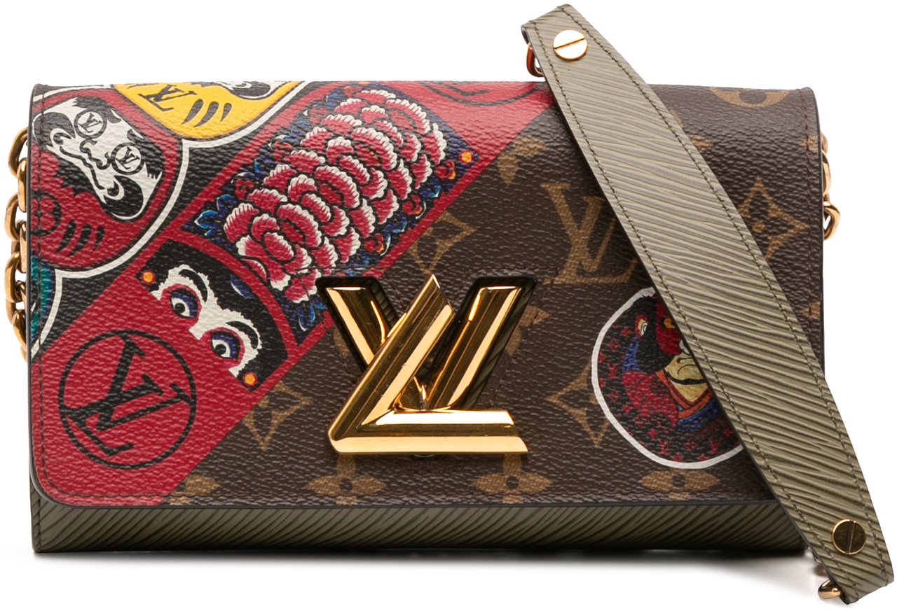 Louis Vuitton Kansai Yamamoto Monogram and Epi Kabuki Twist Wallet on Chain Bruin