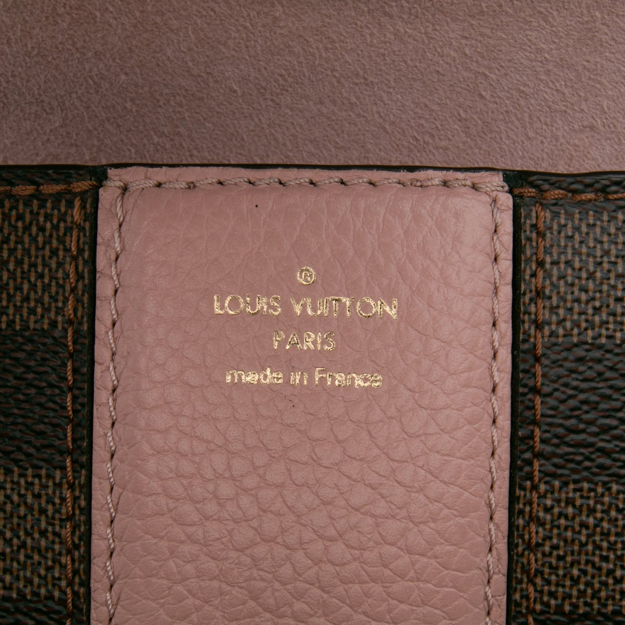 Louis Vuitton Damier Ebene Cuir Taurillon Wight Bruin