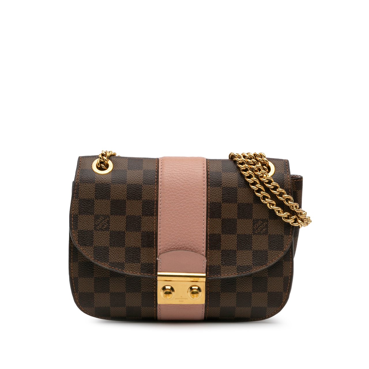 Louis Vuitton Damier Ebene Cuir Taurillon Wight Bruin