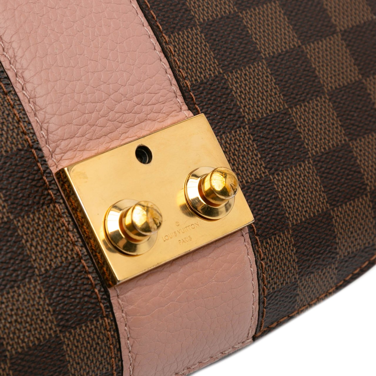 Louis Vuitton Damier Ebene Cuir Taurillon Wight Bruin