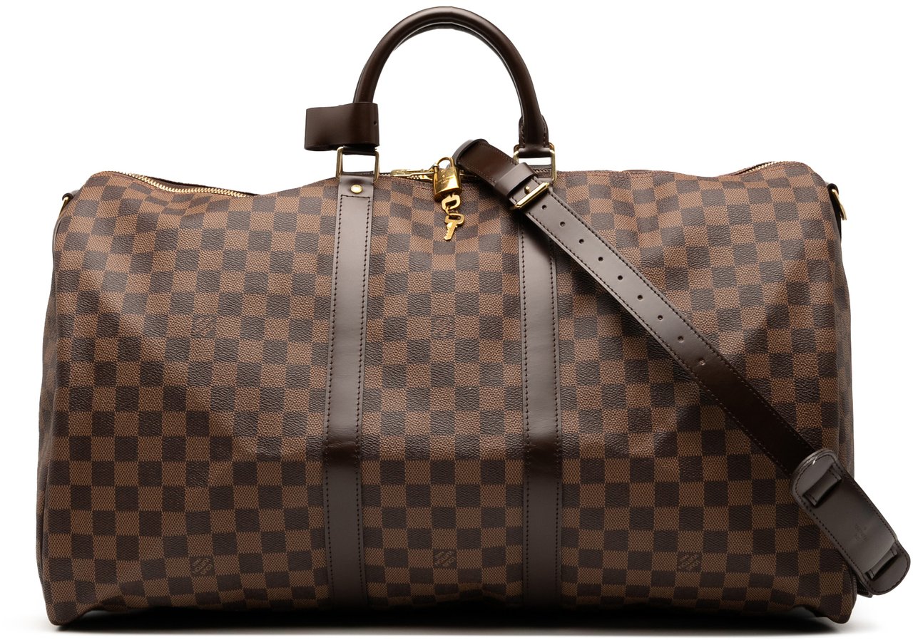 Louis Vuitton Damier Ebene Keepall Bandouliere 55 Bruin