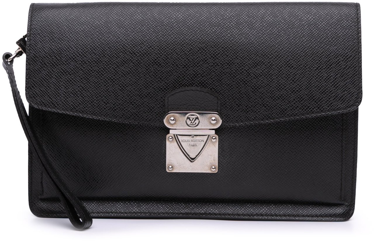 Louis Vuitton Taiga Belaia Clutch Zwart