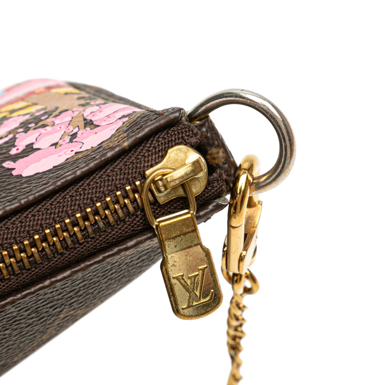 Louis Vuitton Monogram Vivienne Christmas Animation Japanese Garden Mini Pochette Accessoires Bruin