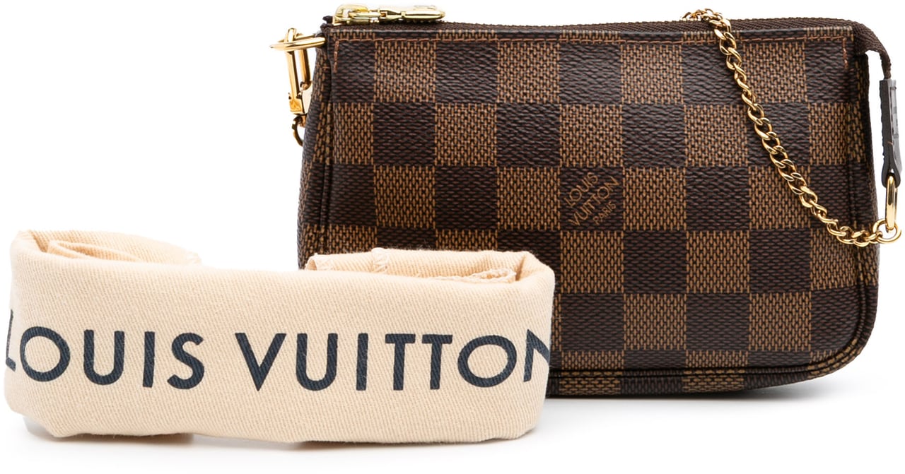 Louis Vuitton Damier Ebene Mini Pochette Accessoires Bruin