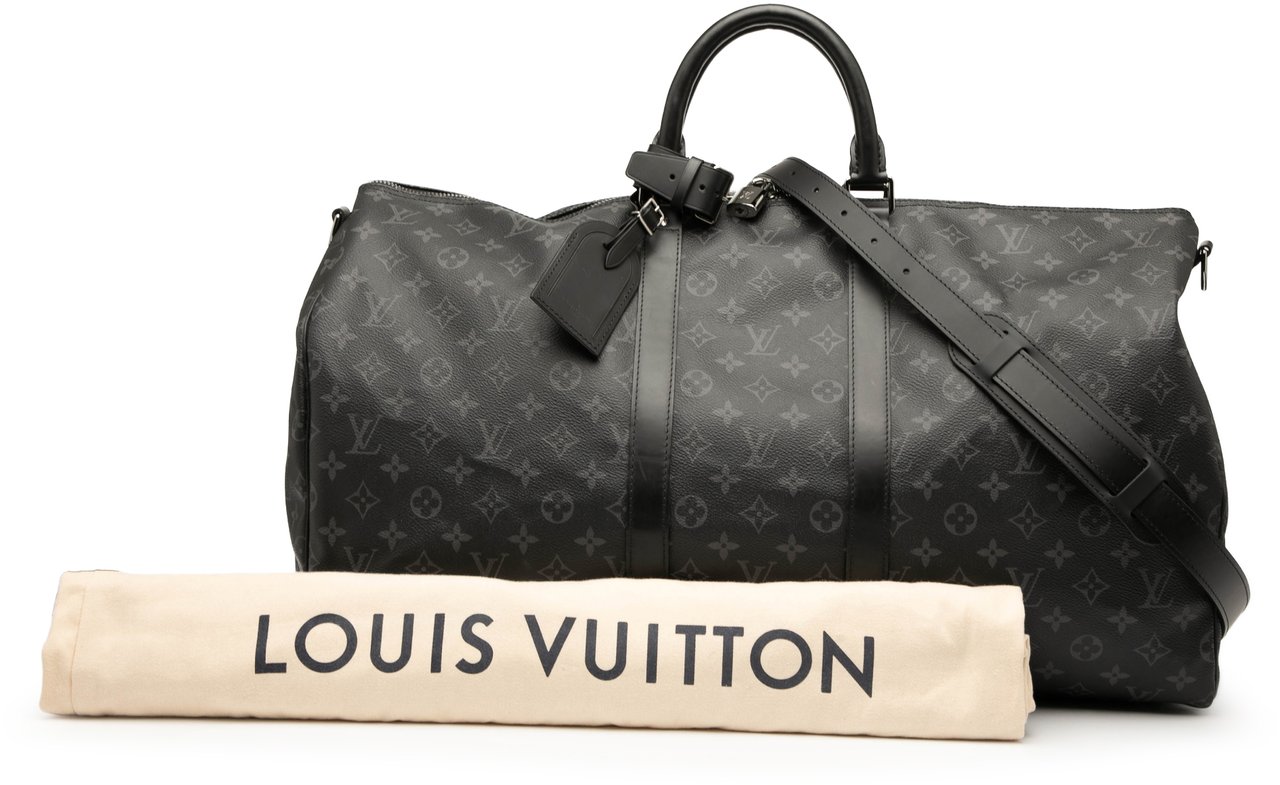 Louis Vuitton Monogram Eclipse Keepall Bandouliere 55 Zwart