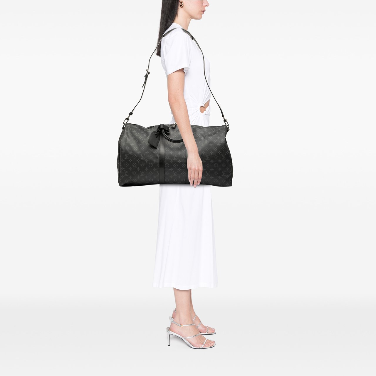 Louis Vuitton Monogram Eclipse Keepall Bandouliere 55 Zwart