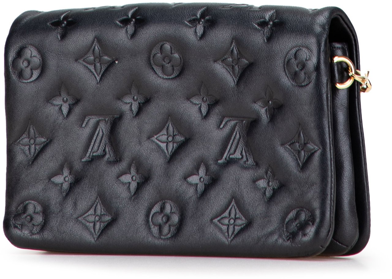 Louis Vuitton Monogram Embossed Pochette Coussin Zwart