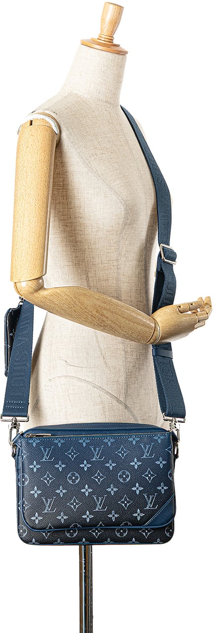 Louis Vuitton Monogram Gradient Trio Messenger Blauw