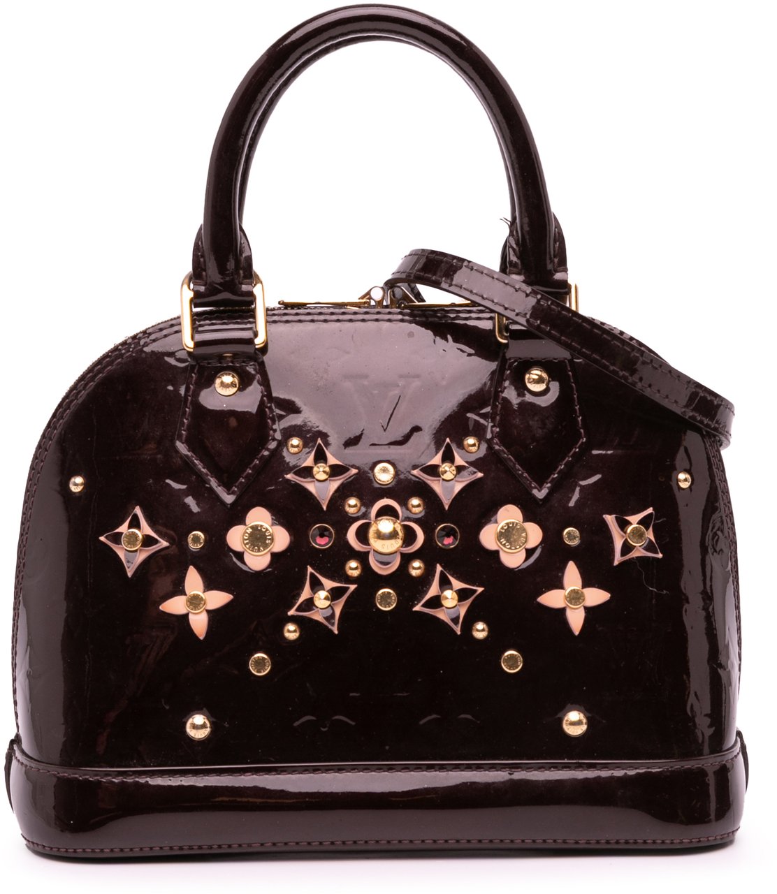 Louis Vuitton Monogram Vernis Flower Alma BB Paars