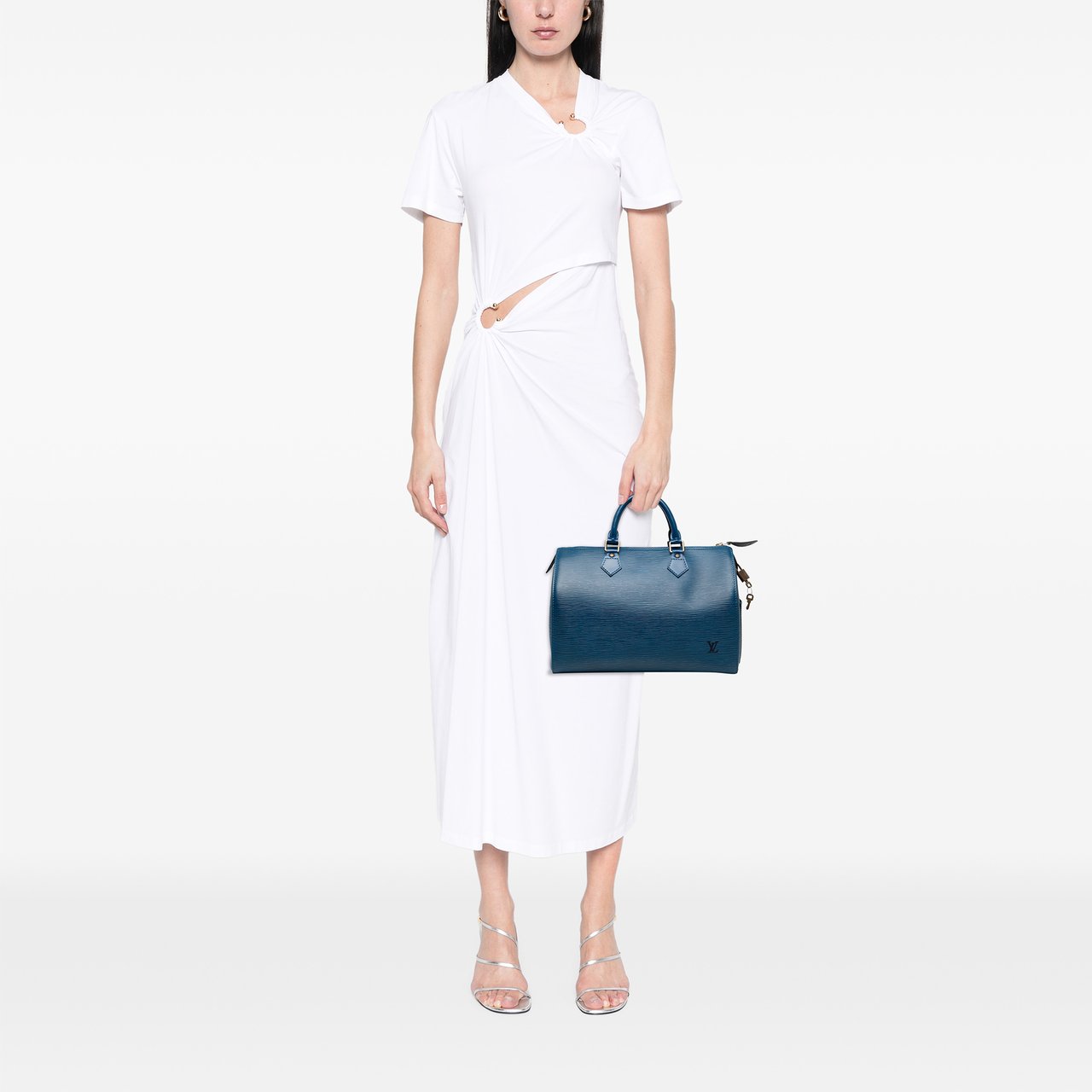 Louis Vuitton Epi Speedy 30 Blauw