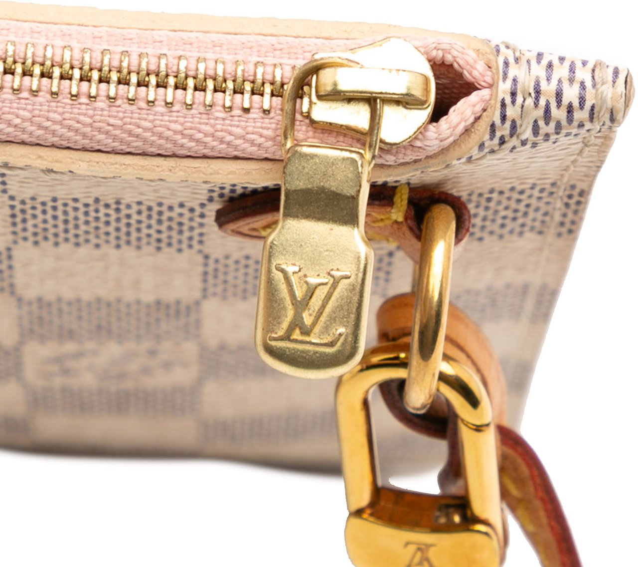 Louis Vuitton Damier Azur Neverfull MM Pouch Wit