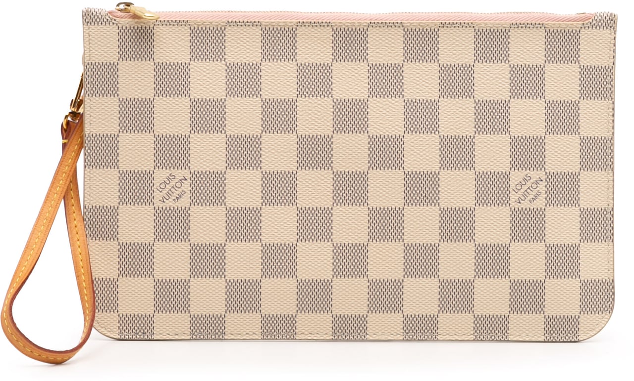 Louis Vuitton Damier Azur Neverfull MM Pouch Wit