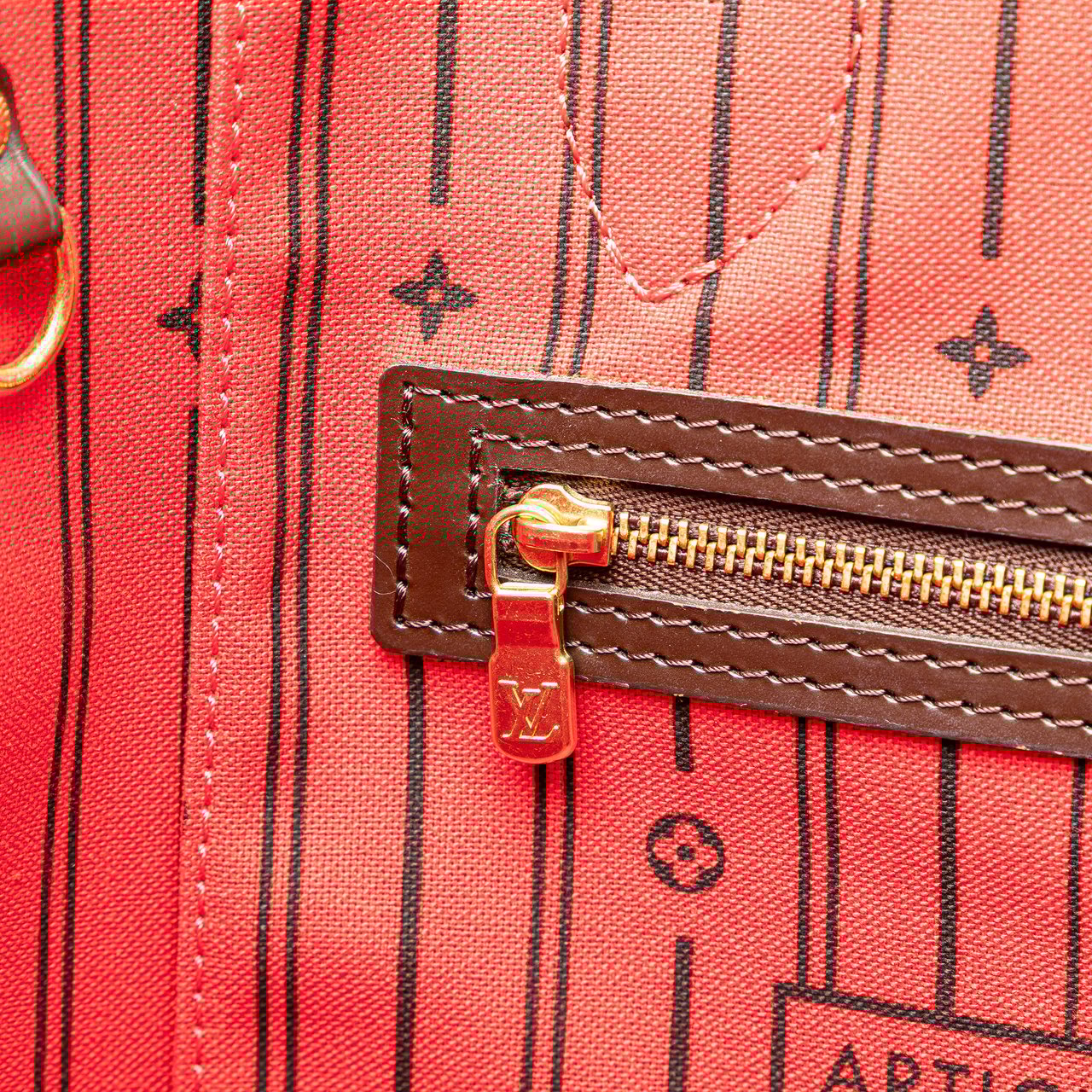 Louis Vuitton Damier Ebene Neverfull MM Bruin
