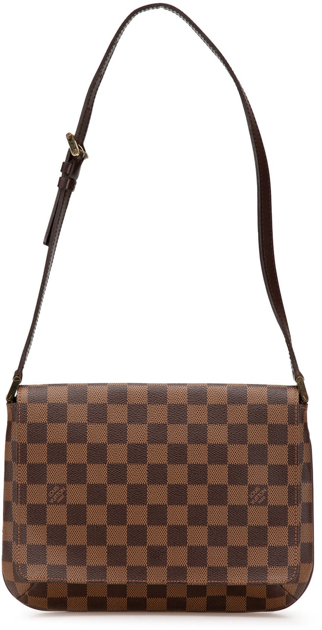 Louis Vuitton Damier Ebene Musette Tango Short Strap Bruin