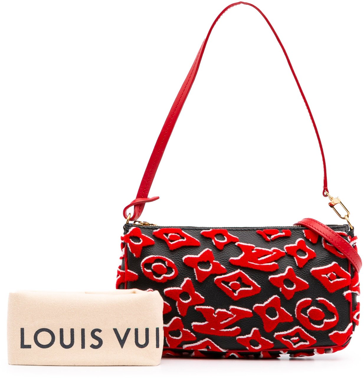 Louis Vuitton Urs Fischer Monogram Tuffetage Pochette Accessoires Rood