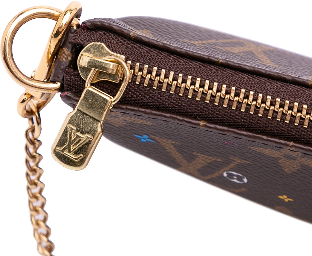 Louis Vuitton Monogram Vivienne Christmas Roller Coaster Mini Pochette Accessoires Bruin