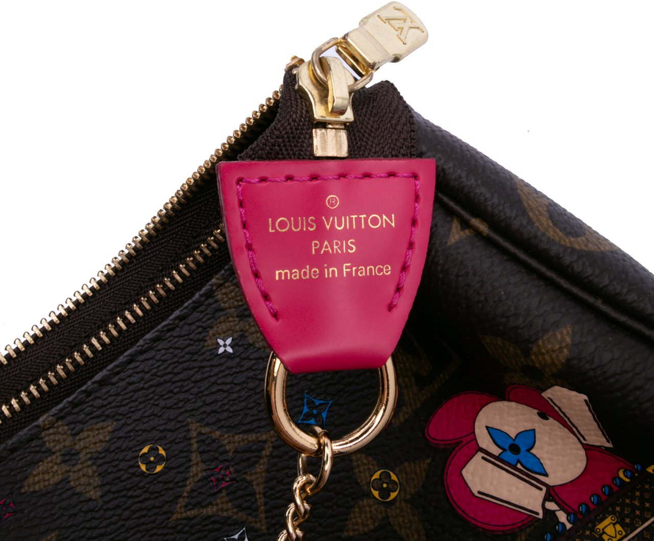 Louis Vuitton Monogram Vivienne Christmas Roller Coaster Mini Pochette Accessoires Bruin