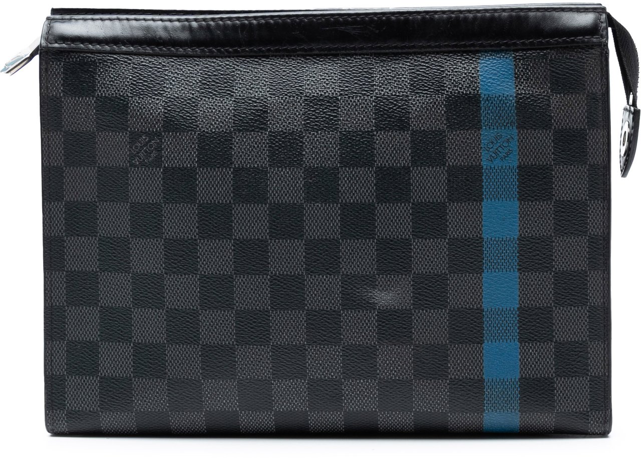 Louis Vuitton Damier Graphite Stripe Pochette Voyage MM Zwart
