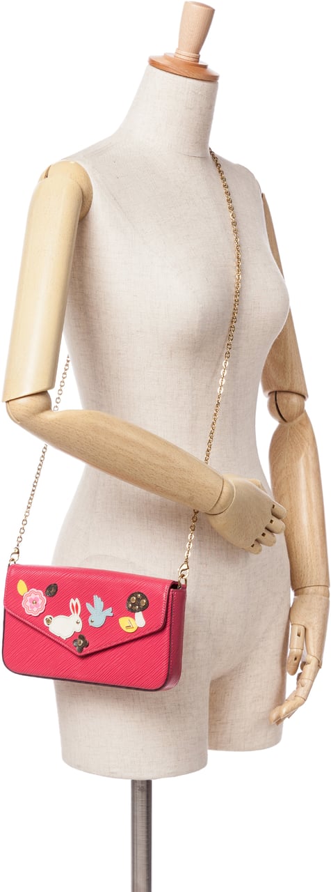 Louis Vuitton Epi Pochette Felicie Patchwork Roze