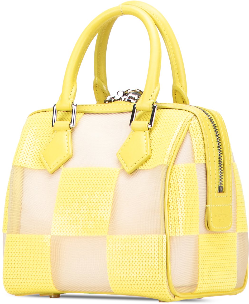 Louis Vuitton Damier Optic Mesh Sequins Cube Speedy Geel
