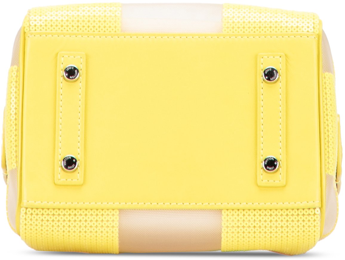 Louis Vuitton Damier Optic Mesh Sequins Cube Speedy Geel