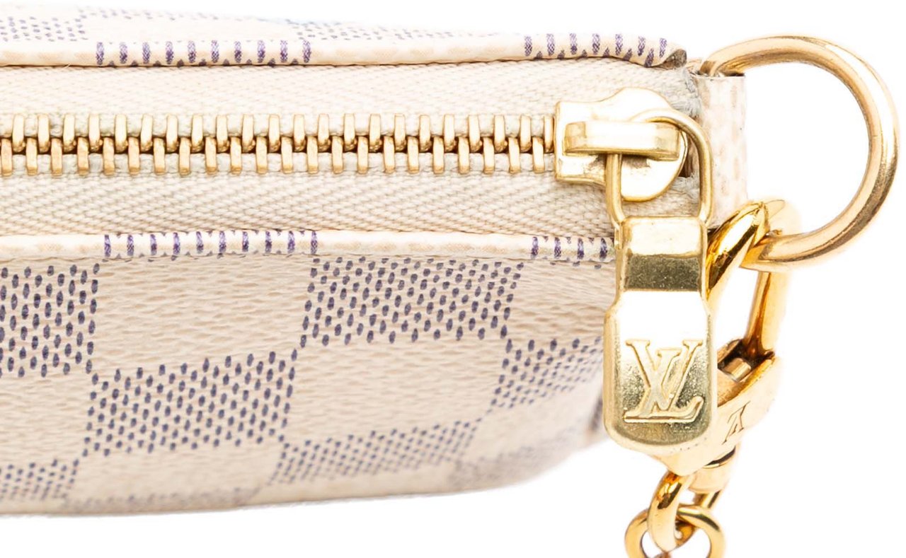 Louis Vuitton Damier Azur Christmas Birds Mini Pochette Accessoires Wit