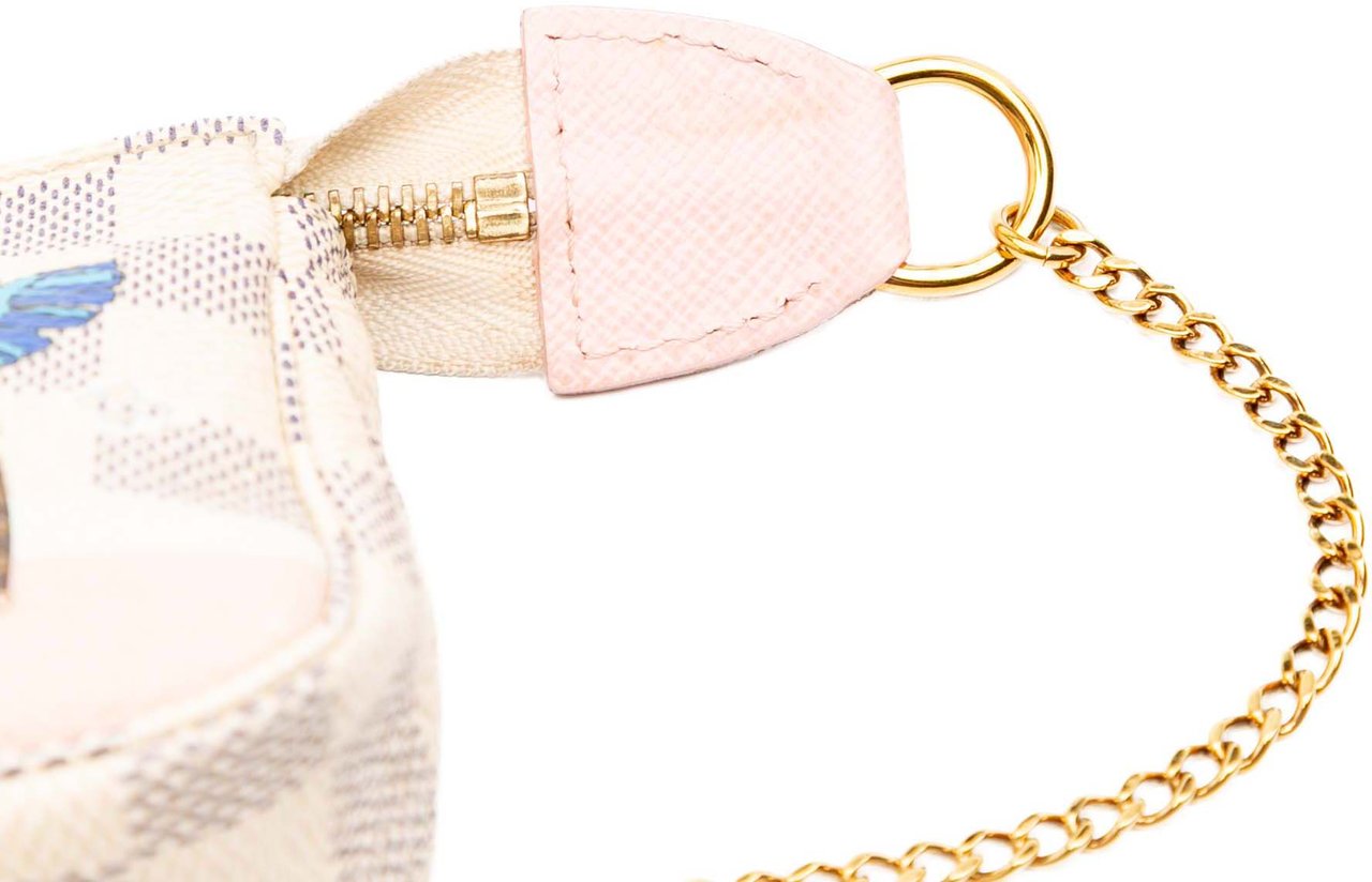 Louis Vuitton Damier Azur Christmas Birds Mini Pochette Accessoires Wit