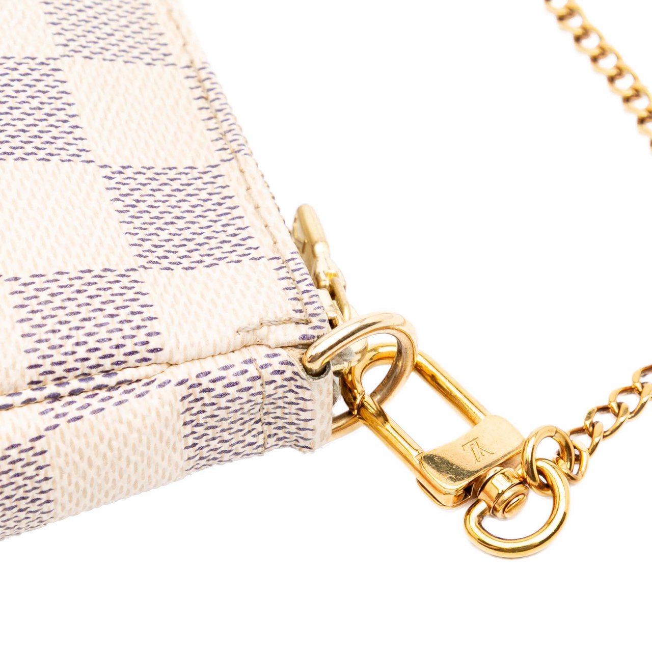 Louis Vuitton Damier Azur Christmas Birds Mini Pochette Accessoires Wit
