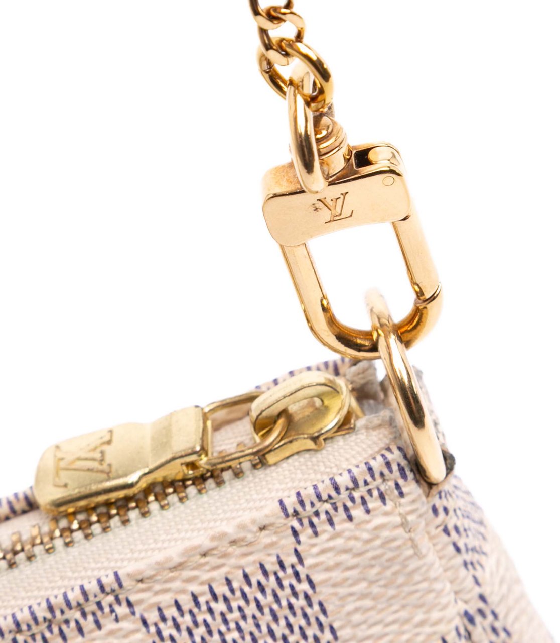 Louis Vuitton Damier Azur Christmas Birds Mini Pochette Accessoires Wit