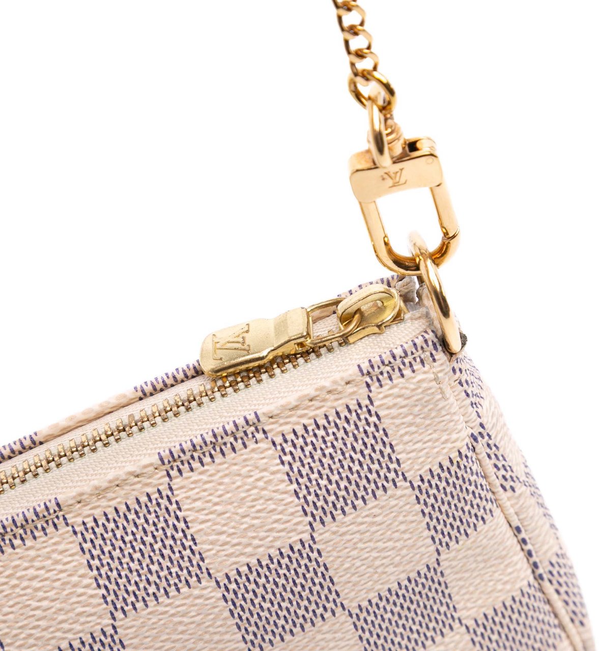 Louis Vuitton Damier Azur Christmas Birds Mini Pochette Accessoires Wit